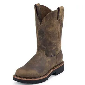 4440 Justin Mens Rugged Tan Gaucho Work Boot- Made in the USA