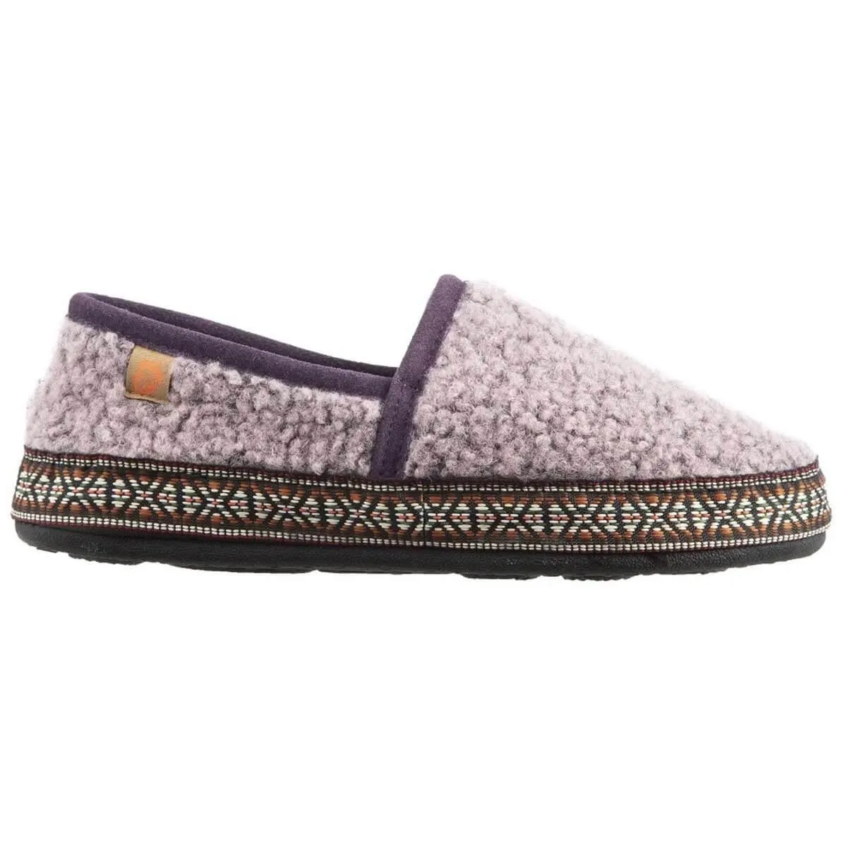 Acorn Women's Slippers - Woven Trim Moccasins, Iris, M | A19011IRSWM