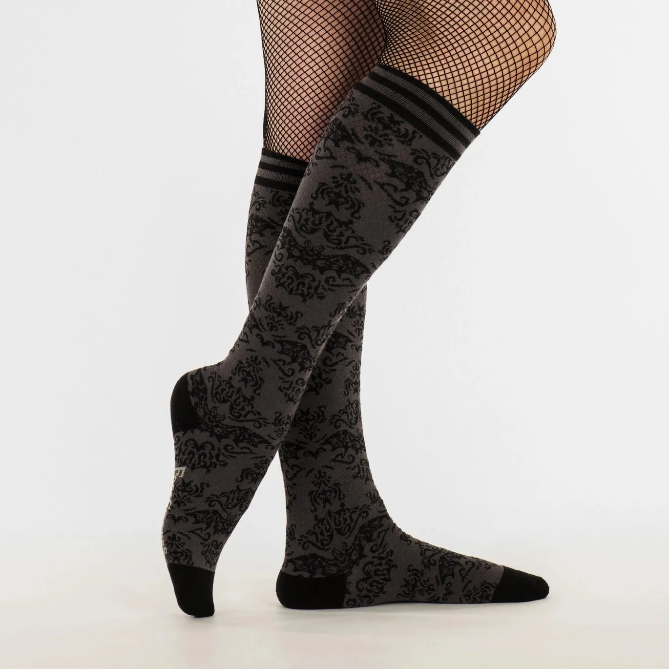 Bat Damask Unisex Knee Socks