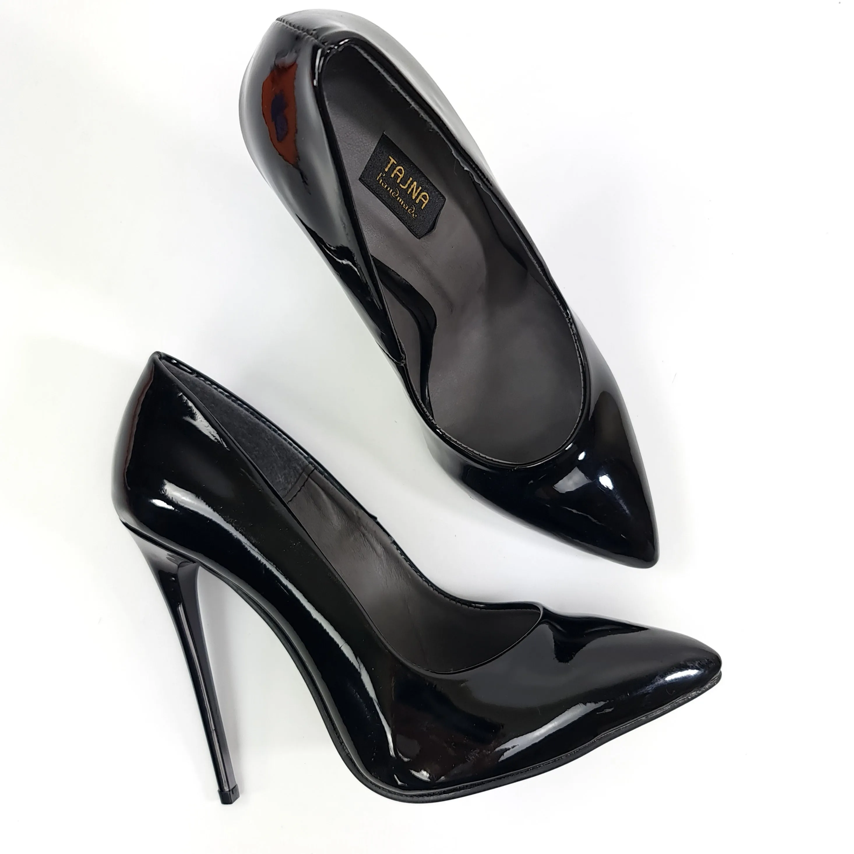 Black Gloss Pencil Heel Stiletto