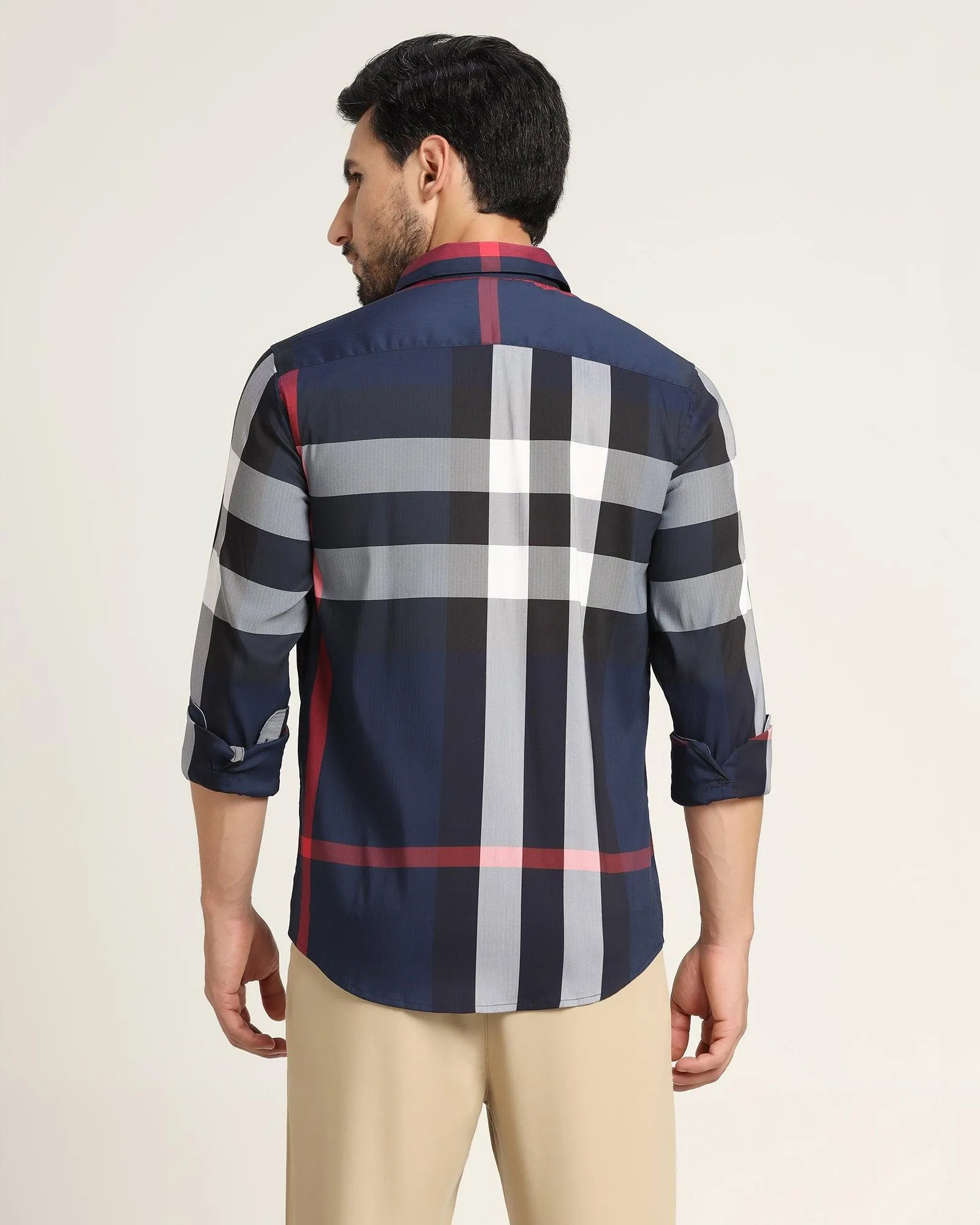 Casual Blue Check Shirt - Moses