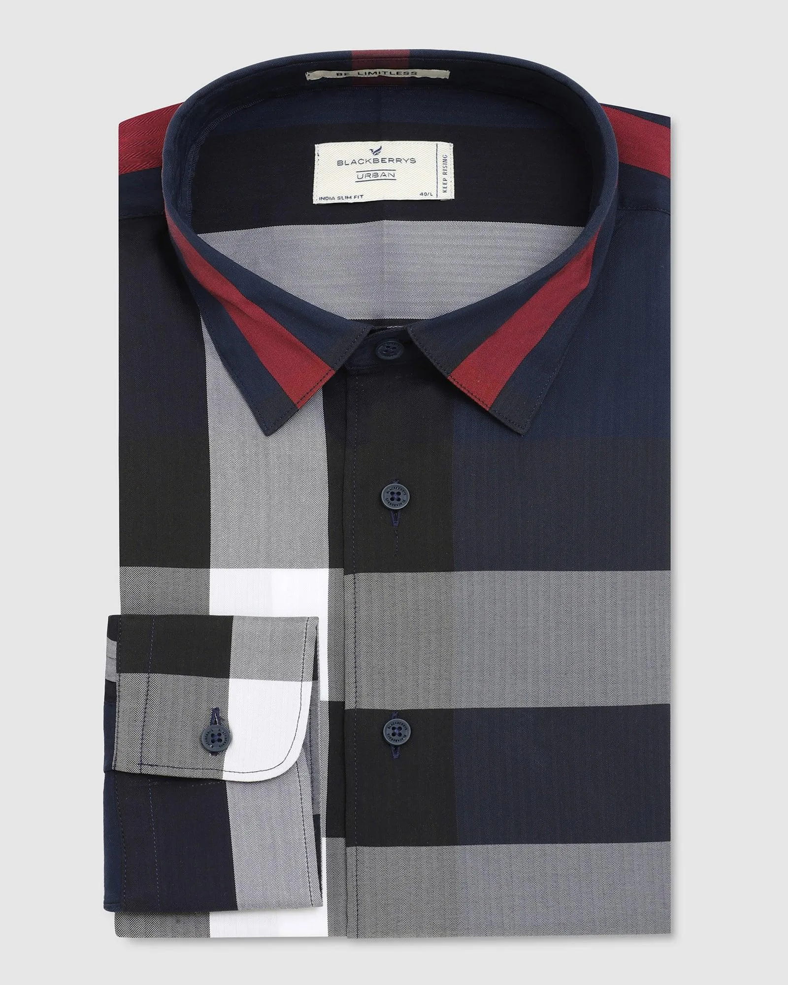 Casual Blue Check Shirt - Moses