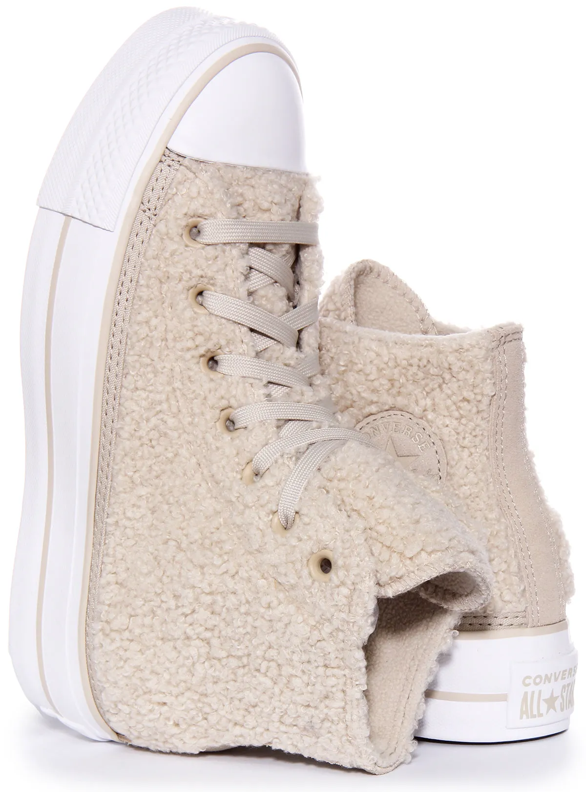 Converse A05509C Chuck Taylor Platform Sherpa In Beige For Women