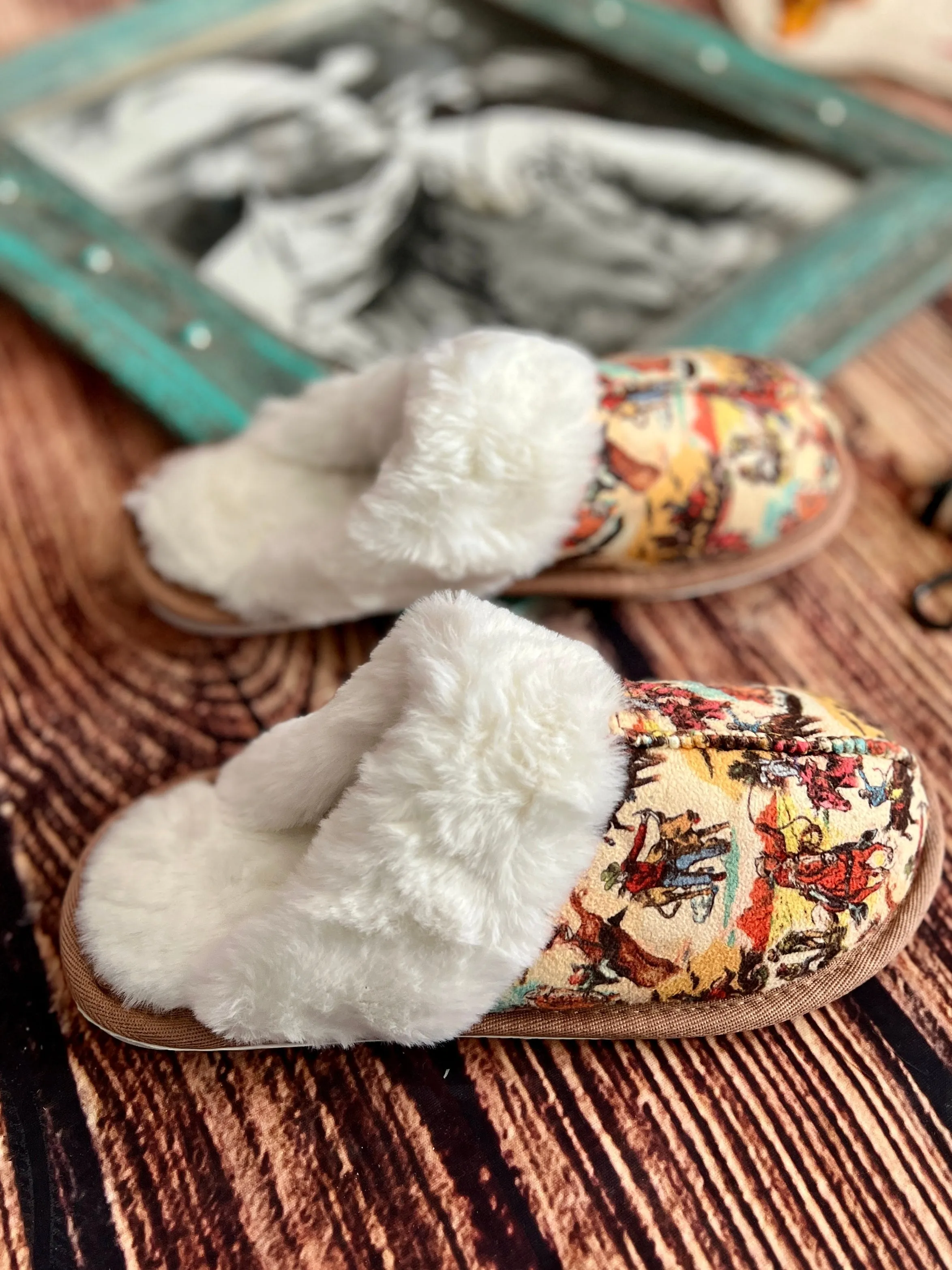 Cowboy Collage Slippers