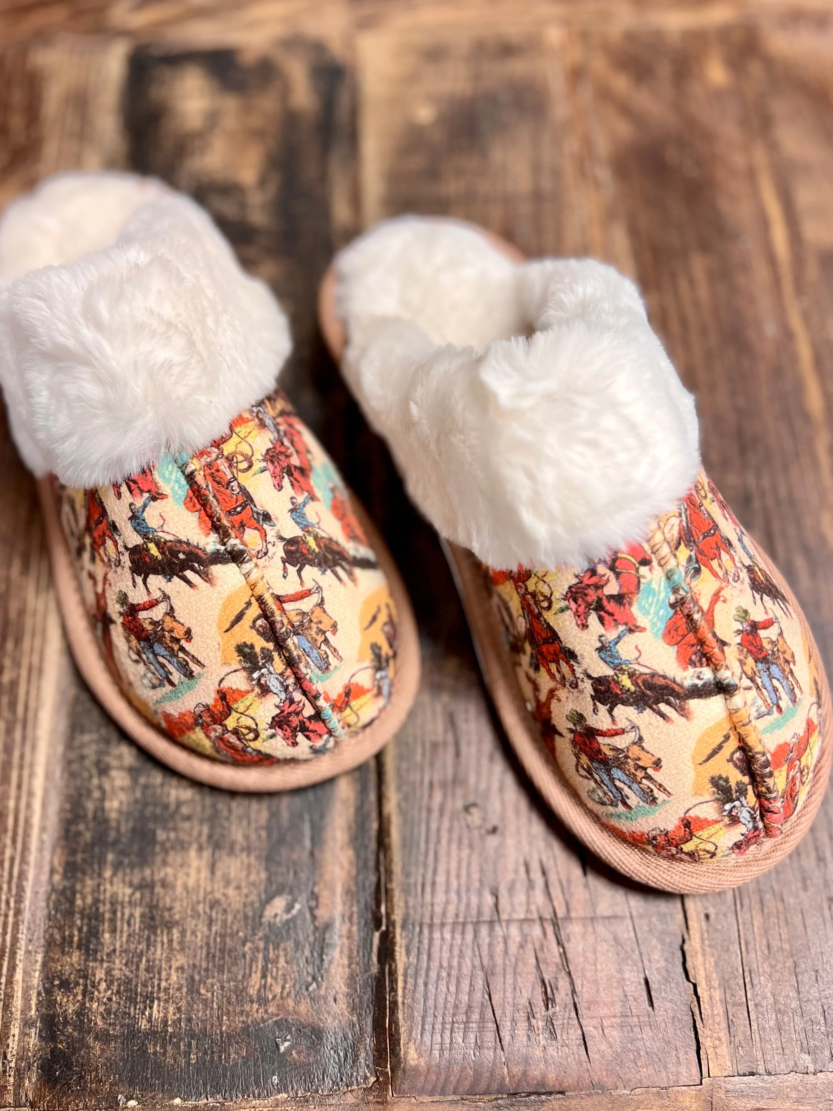 Cowboy Collage Slippers