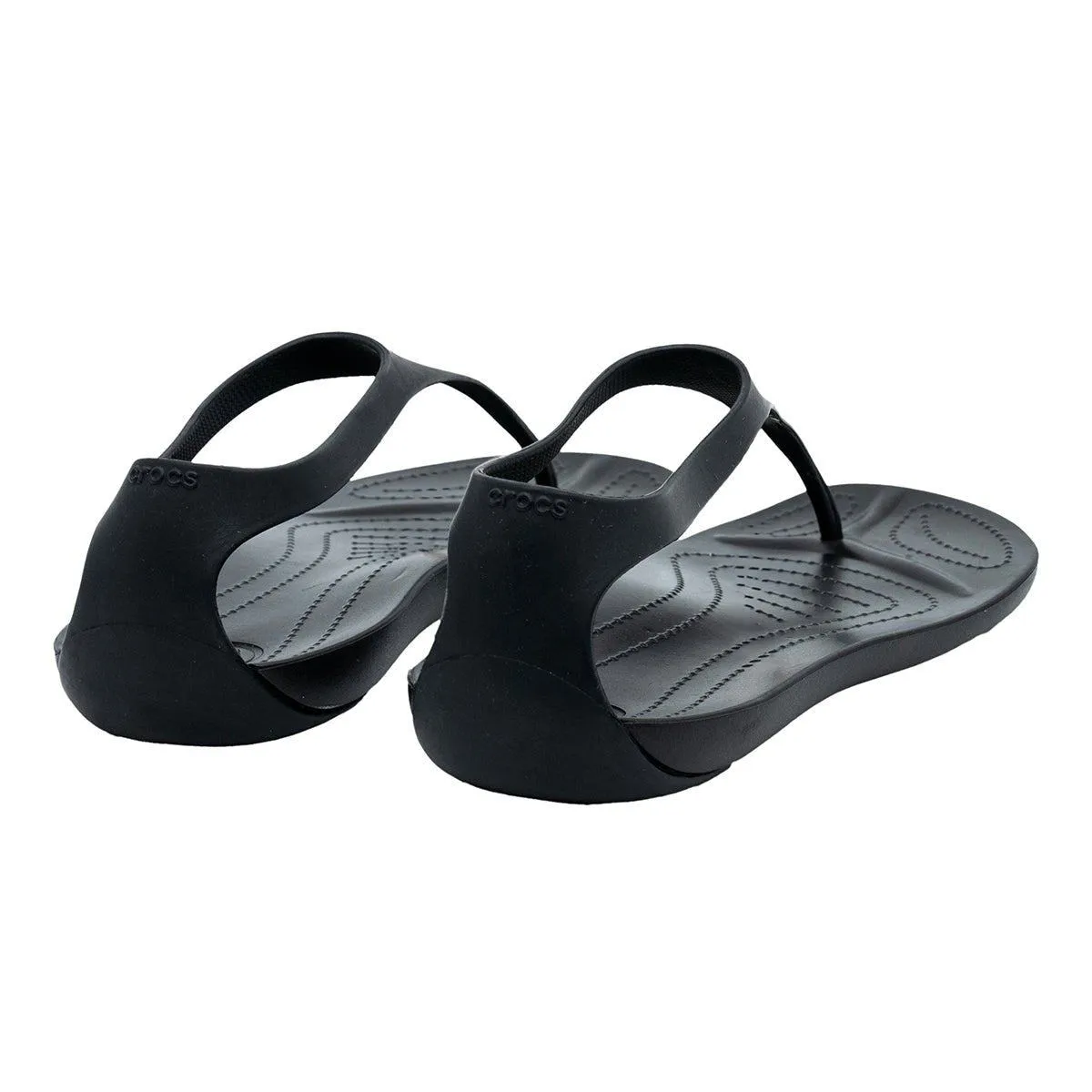 Crocs Sexi Flip Flat Sandals Rubber Black Colour For Women