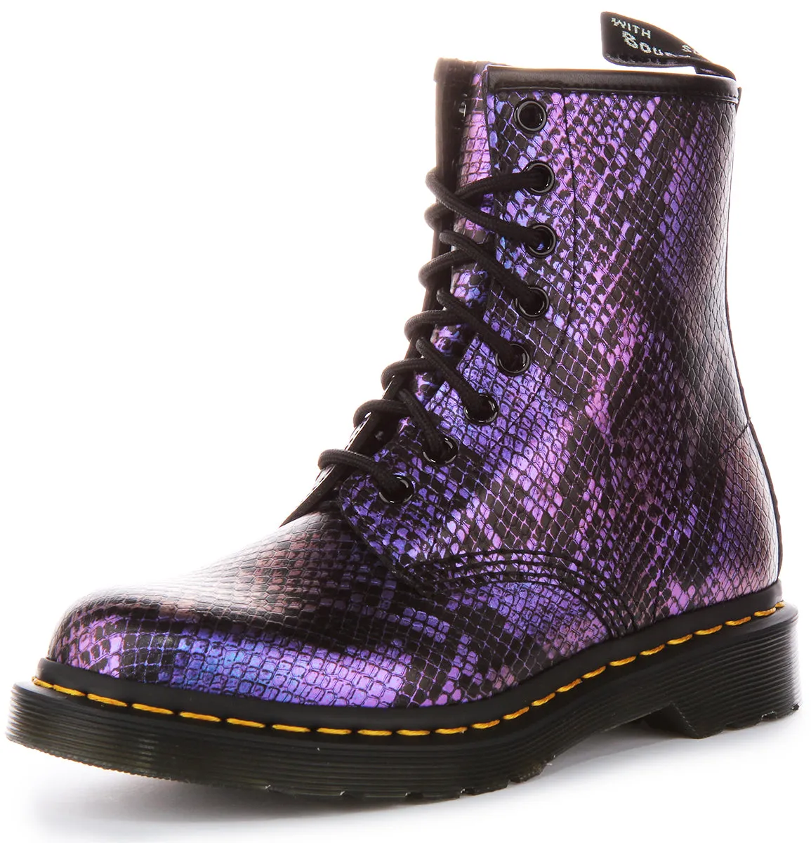 Dr Martens 1460 Snake In Black Purple For Women