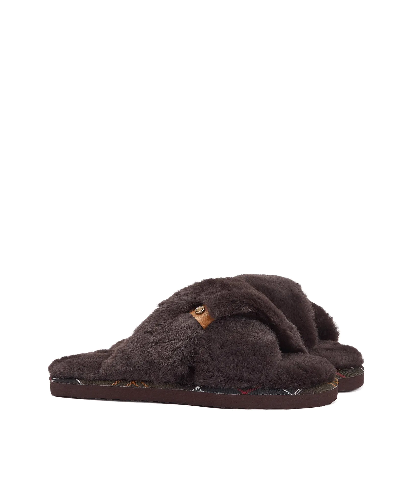 Eliza Cross Over Slippers - Brown