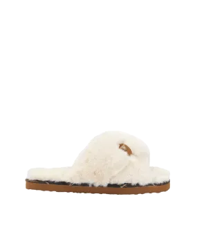 Eliza Cross Over Slippers - Cream