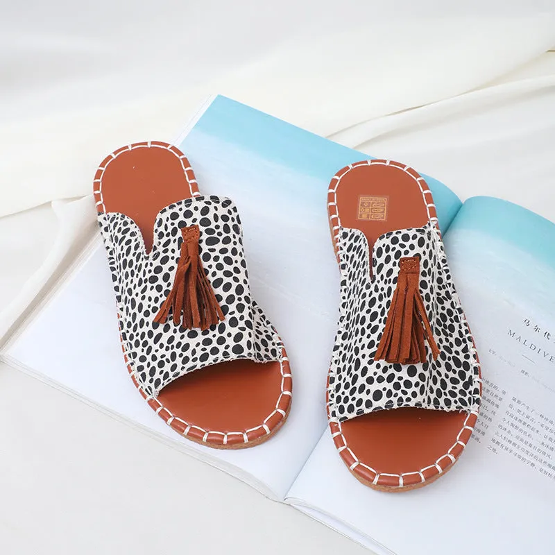 Fashionable Casual Tassel Flat Beach Sandals