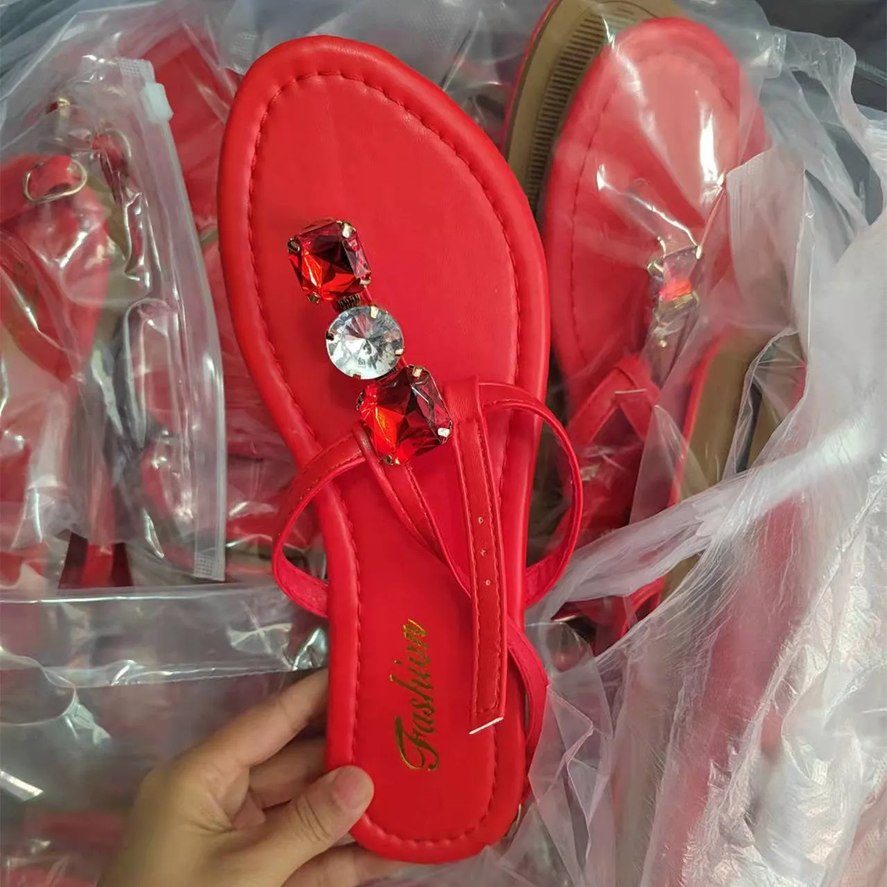 Fashionable shiny rhinestone sandals（HPSD173）