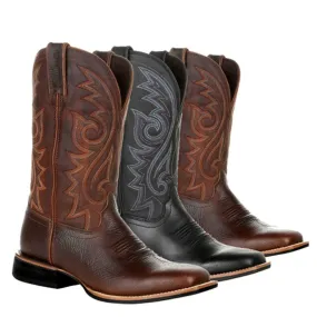 Funki Buys | Boots | Men's Mid-calf Embroidered Cowboy Boot