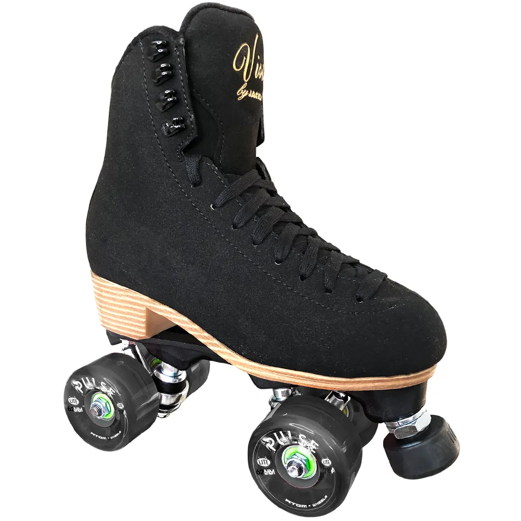 Jackson Vista Black Nylon Viper Roller Skates (NO WHEELS OR BEARINGS)