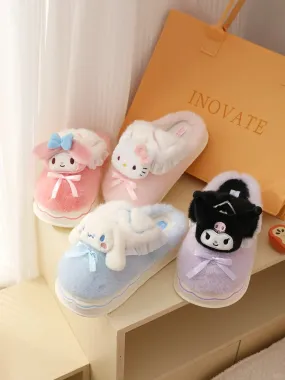 Kawaii Plush Fluffy Slippers House Slippers