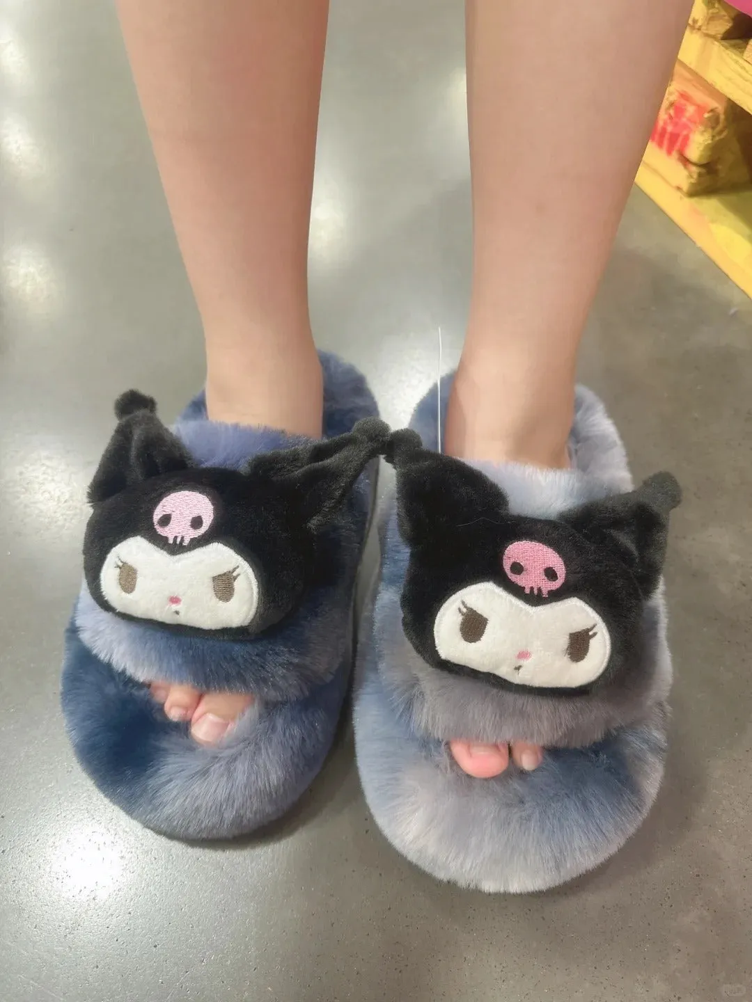 Kitty Kuro Plush Fluffy Slippers