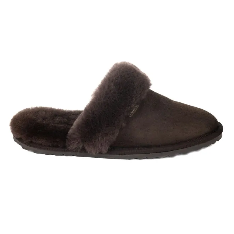 Le Chameau Maison Ladies Mule Slipper - Marron Foncé