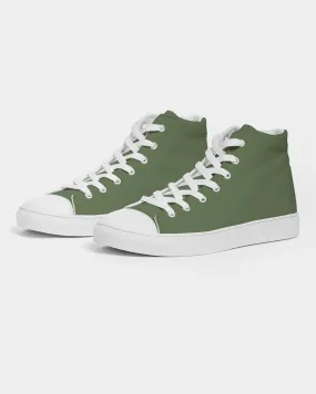 Medium Dark Warm Green Men's High-top Canvas Sneakers | Men's | Medium Dark Pastel Warm Green | C30M0Y60K60