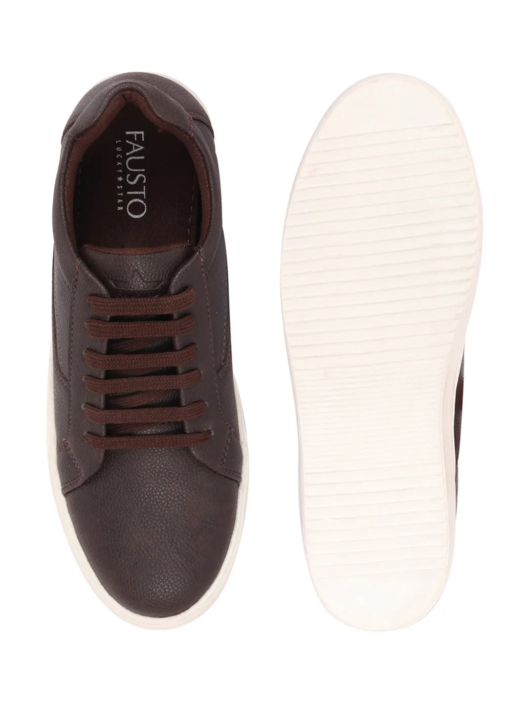 Men Brown Classic Outdoor Lace Up Sneakers