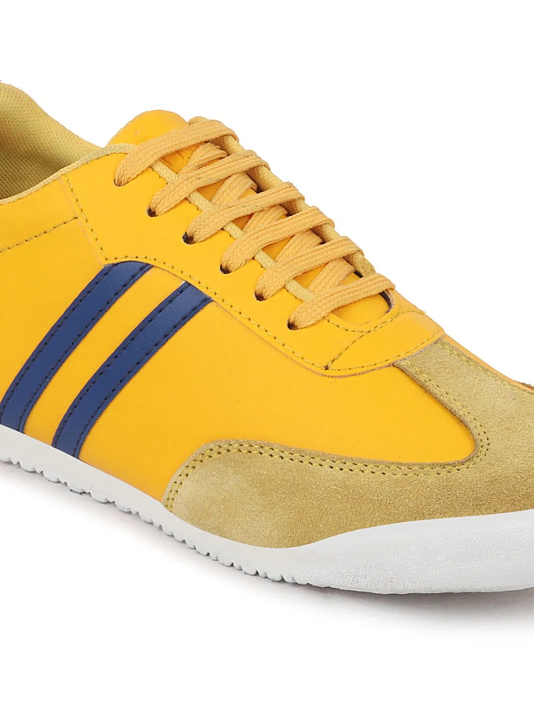 Men Yellow Lace Up Trendy Stylish Outdoor Fashion Sneakers