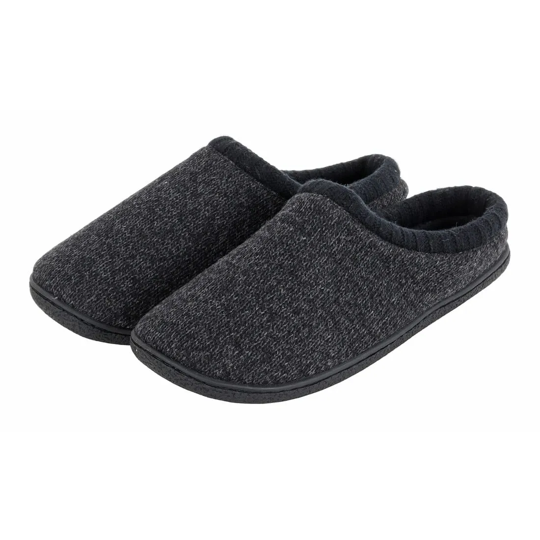 Mens Knitted Mule Slippers With Soft Fleecy Lining Non-Slip