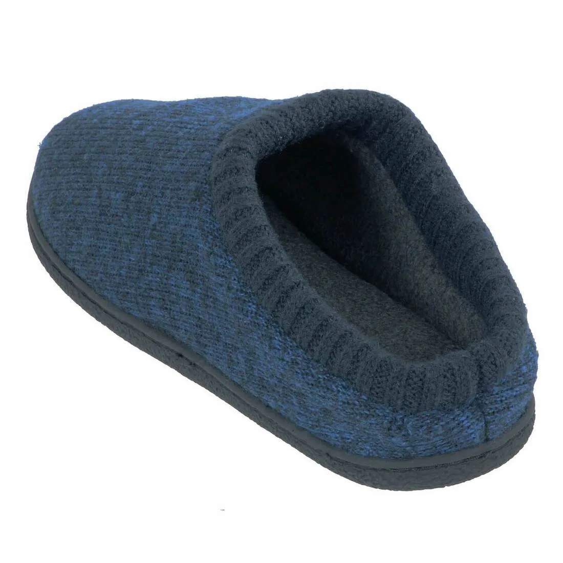 Mens Knitted Mule Slippers With Soft Fleecy Lining Non-Slip