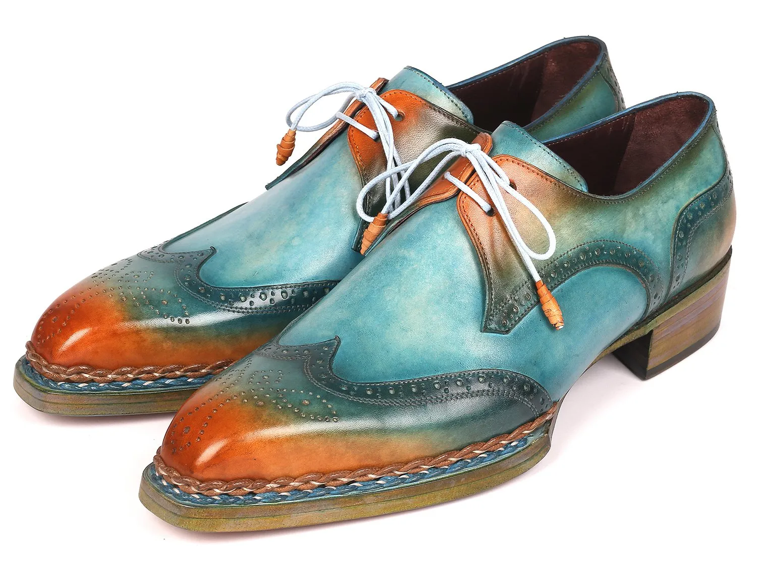 Paul Parkman Hand-painted Wingtip Derby Shoes