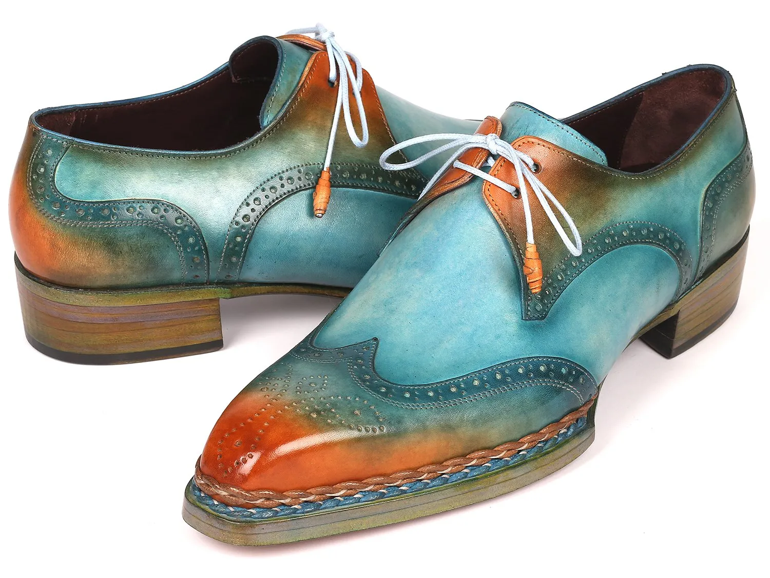 Paul Parkman Hand-painted Wingtip Derby Shoes