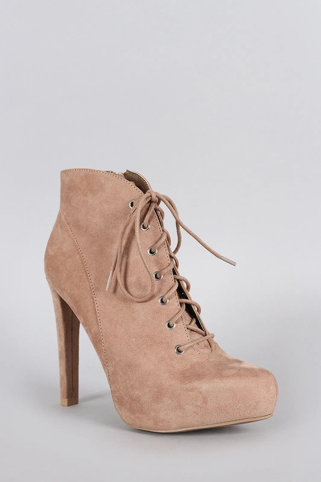 Qupid Refined Lace Up Bootie