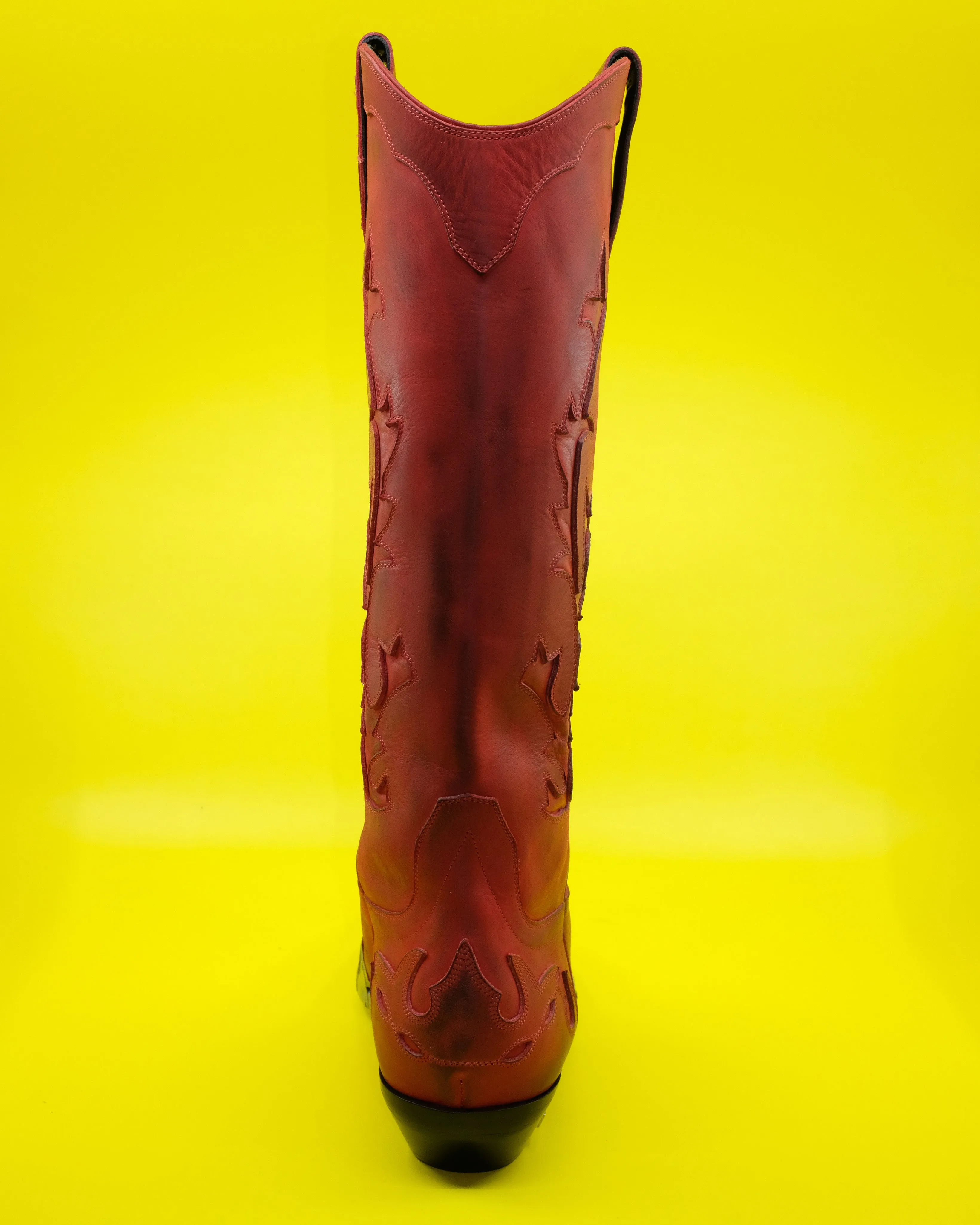 Red Calf Leather Duct Tape Cowboy Boot