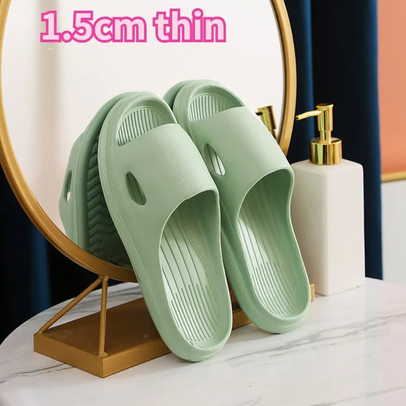 Soft Sole Beach Slides with Thick Platform - Slip-Resistant Flip Flops