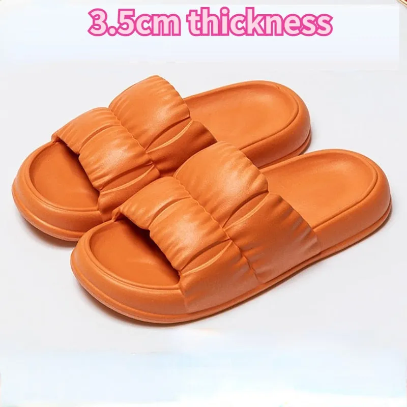 Soft Sole Beach Slides with Thick Platform - Slip-Resistant Flip Flops