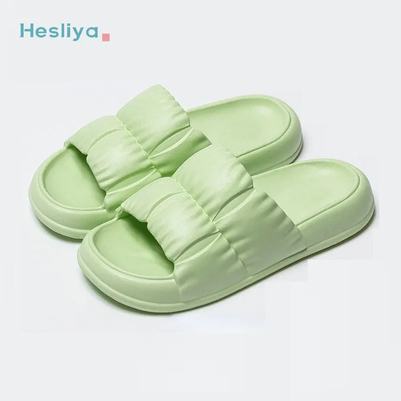 Soft Sole Beach Slides with Thick Platform - Slip-Resistant Flip Flops