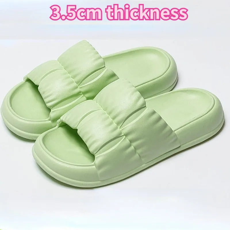 Soft Sole Beach Slides with Thick Platform - Slip-Resistant Flip Flops