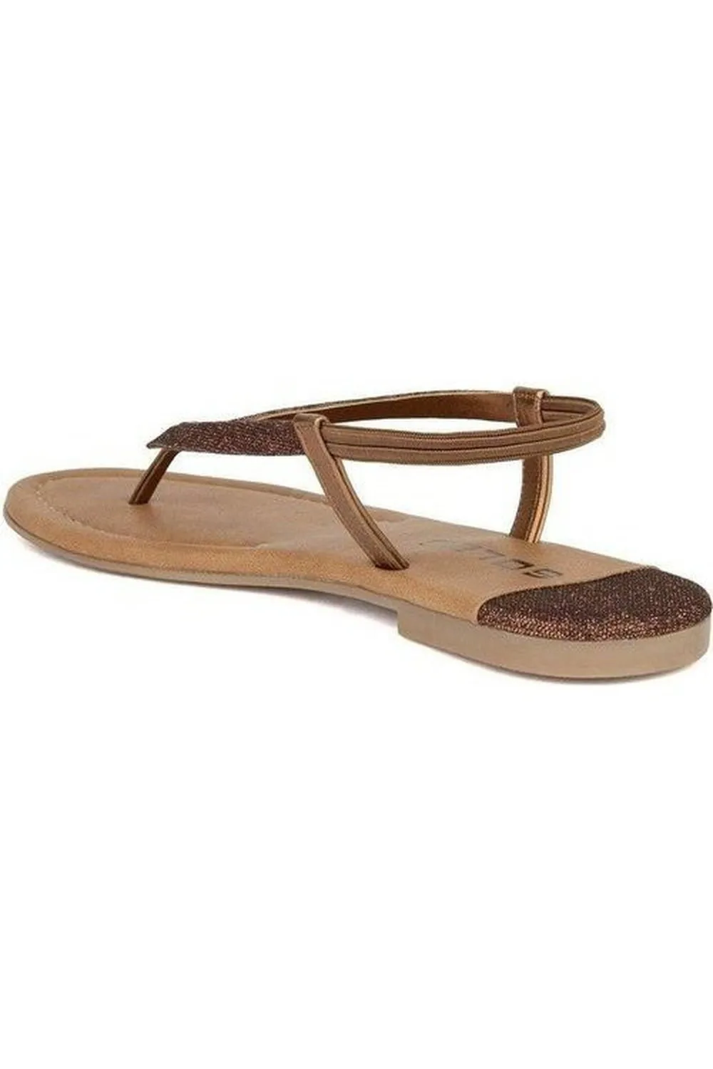 SOLES Bronze Fashion Trendy Flat Sandals - Elegant & Stylish Footwear