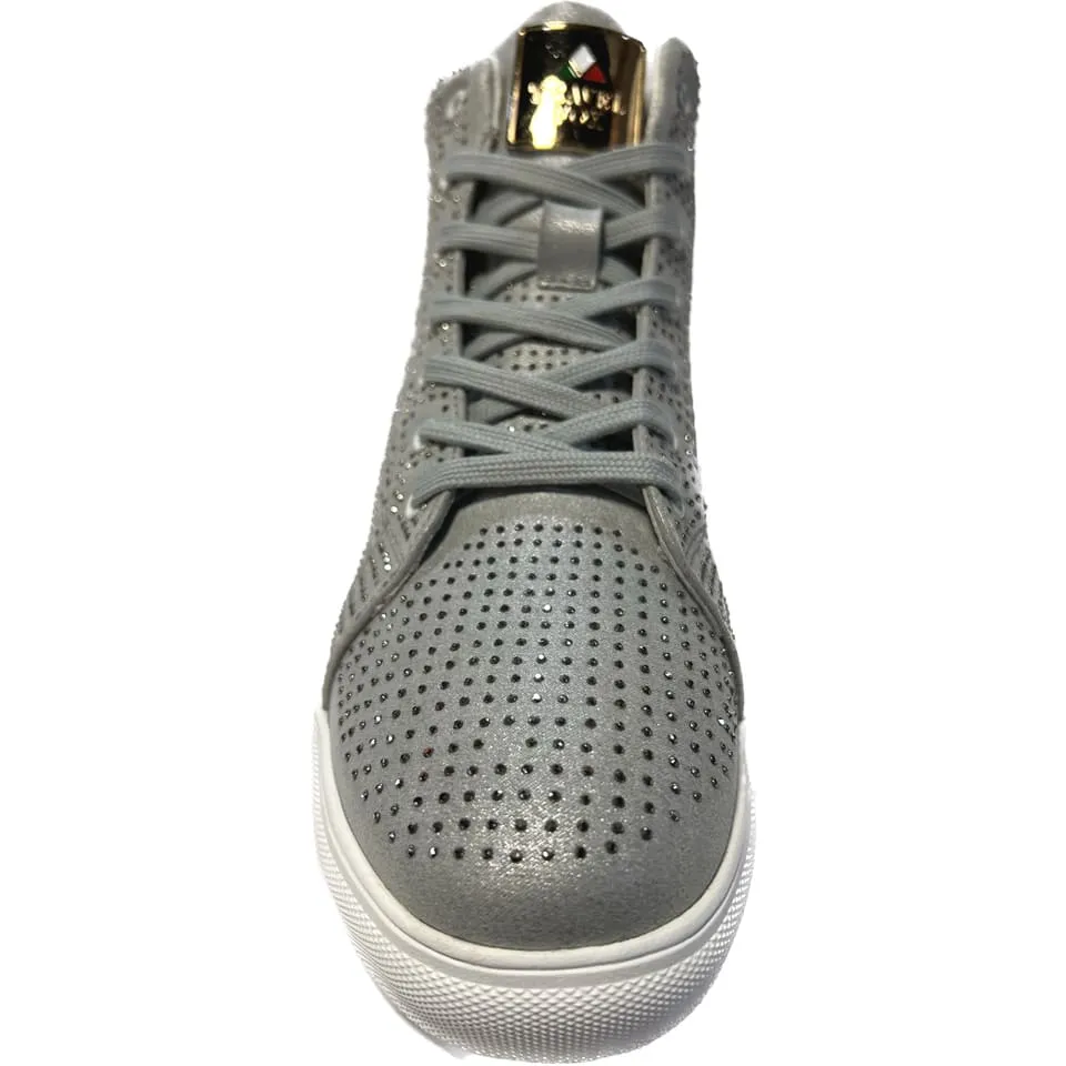 Travel Fox Men's Silver Leather High Top Sneakers 9210-65