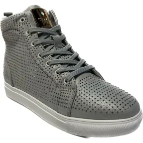 Travel Fox Men's Silver Leather High Top Sneakers 9210-65