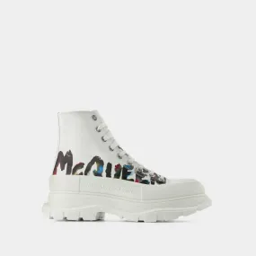 Tread Slick Sneakers - Alexander Mcqueen - White - Canvas