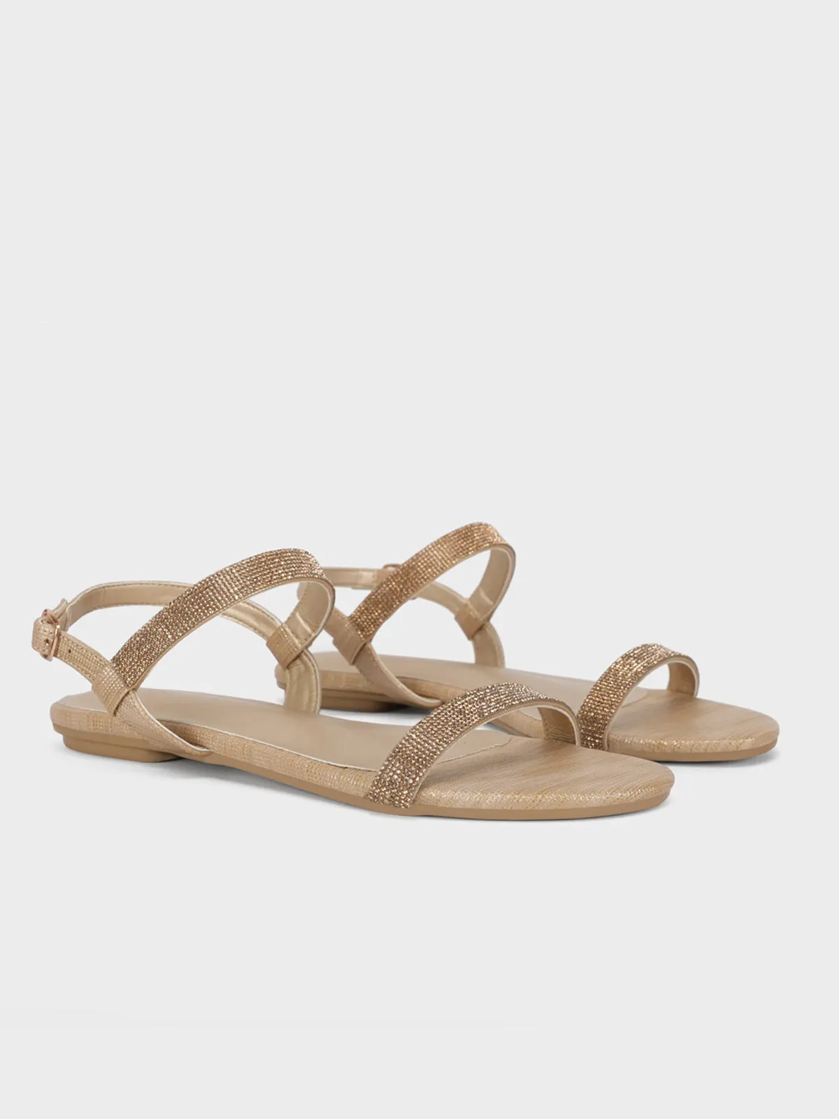 Women's "COACHI" Shimmer Flat Sandals